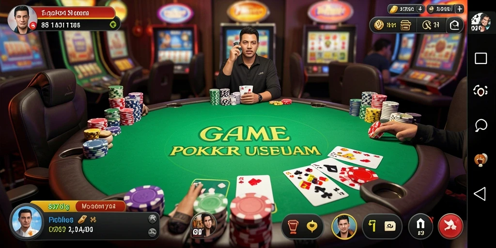 Screenshot utama 8768 menampilkan aksi seru dalam permainan Poker.