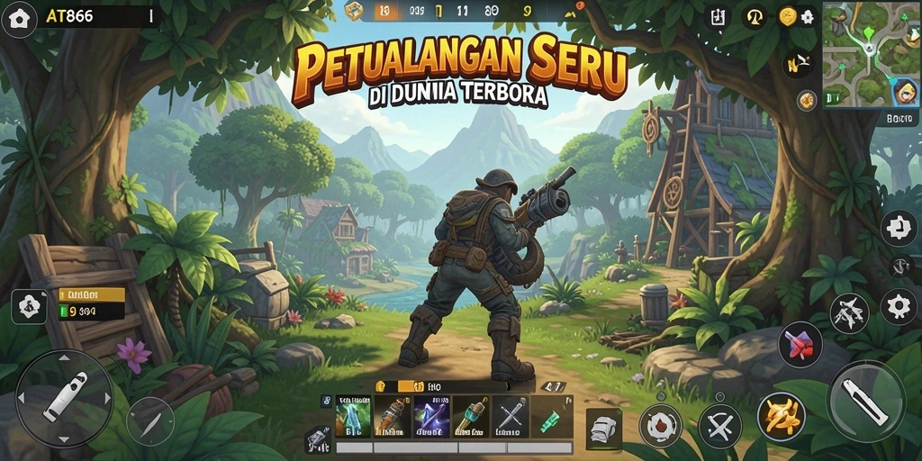 Tangkapan layar gameplay AT866 menampilkan eksplorasi dunia terbuka yang menakjubkan.