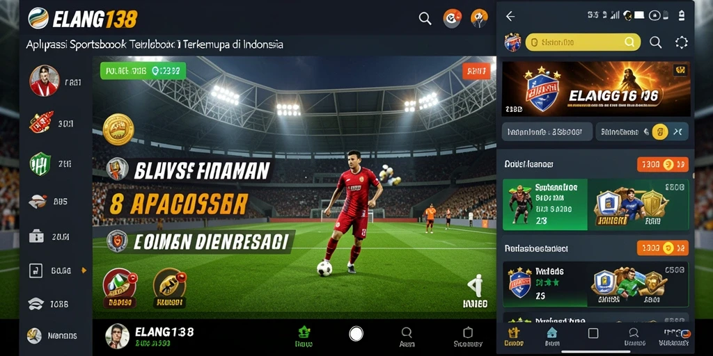 Tampilan antarmuka aplikasi ELANG138 untuk taruhan olahraga.