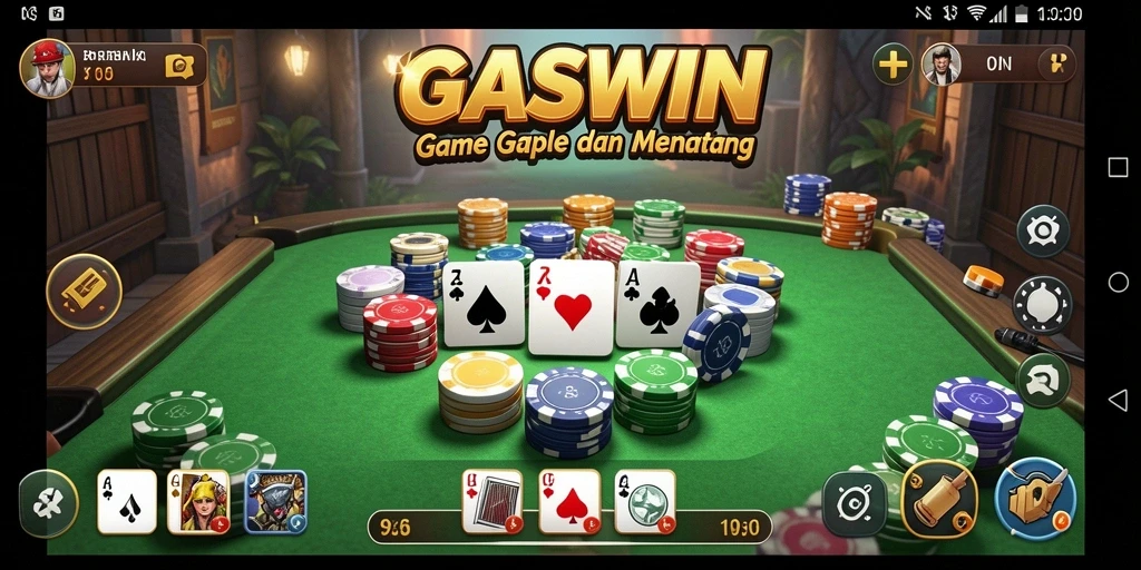 Tampilan gameplay seru dari GASWIN dalam bermain Gaple.