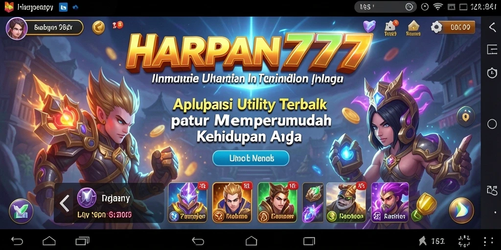 Tampilan antarmuka utama HARAPAN777 yang sederhana dan fungsional.