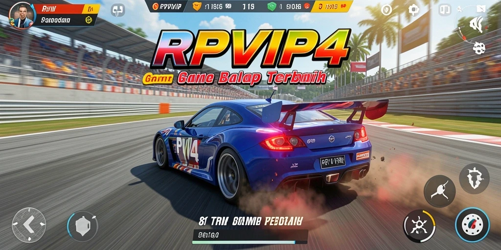 Tampilan gameplay balap yang mendebarkan di RPVIP4.