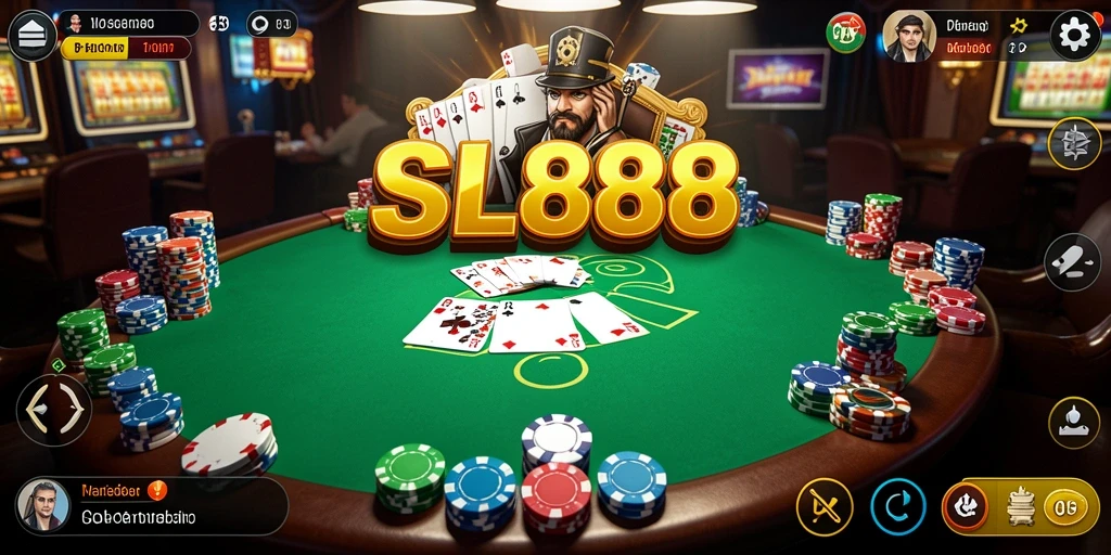 Tampilan gameplay SL888 yang seru dengan aksi Poker mendebarkan.
